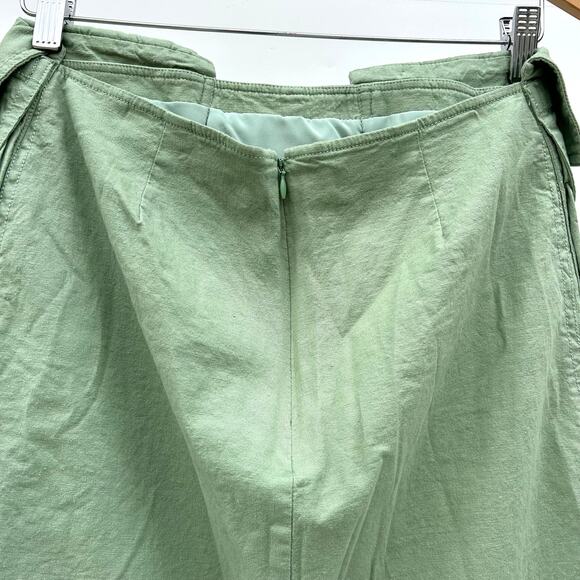 Camila Coelho Rousseau Set Linen Cargo Skirt Backless Shirt Y2K Small Sage Green - Picture 11 of 14